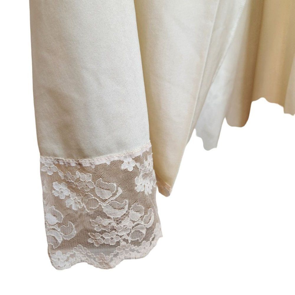 Vintage 60s Alice Malouf S Ivory Pegnoir Nightgown Gown Robe Bridal Lace - Picture 5 of 11